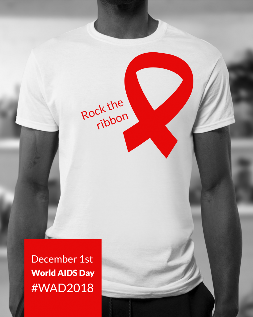 Rock the ribbon December 1st World AIDS Day #WAD2018 Instagram Post Template