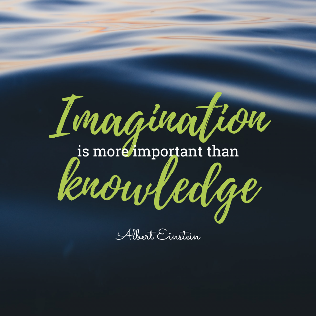 Imagination is more important than knowledge Albert Einstein Instagram Post Template