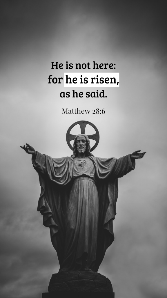 He is not here: for he is risen, as he said. Matthew 28:6 Instagram Story Template